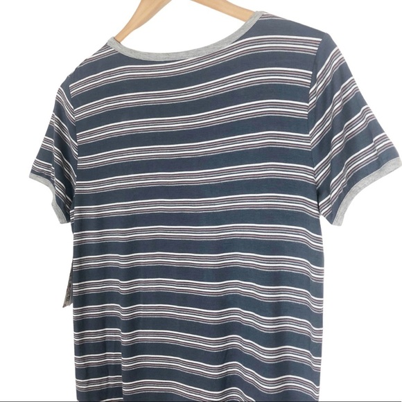 NWT Pink Republic Women's Blue Striped Crew Neck Short Sleeve T Shirt - Picture 7 of 16
